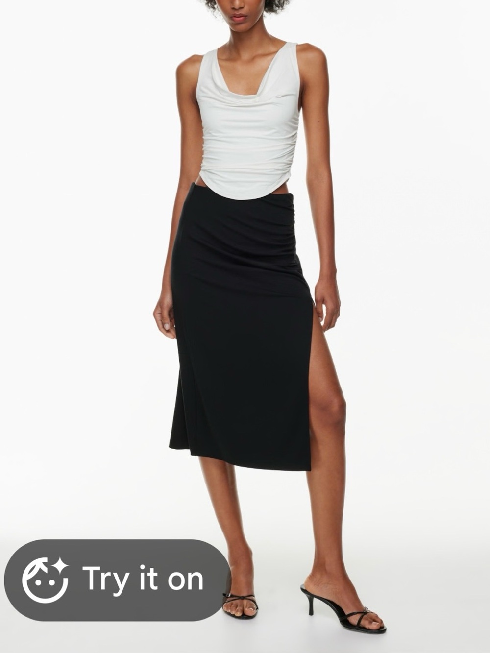 Aritzia Black Midi Wrap Skirt